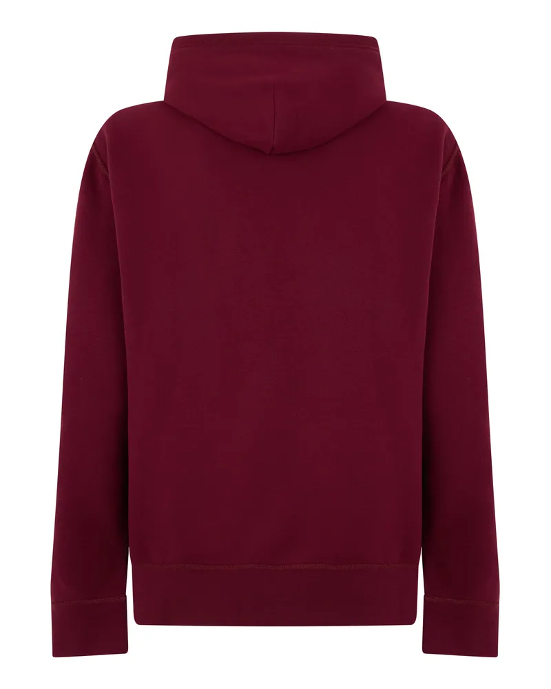 Ralph Lauren Men's Hooded Sweatshirt Classic Wine Cotton Jumpers Sweater Burgundy