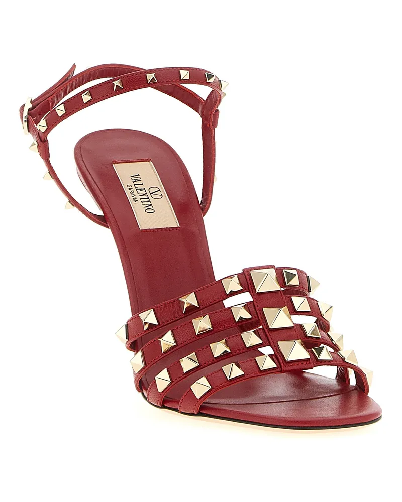 Valentino Garavani Women's Multicolor Calfskin Stiletto Heel Sandals Red