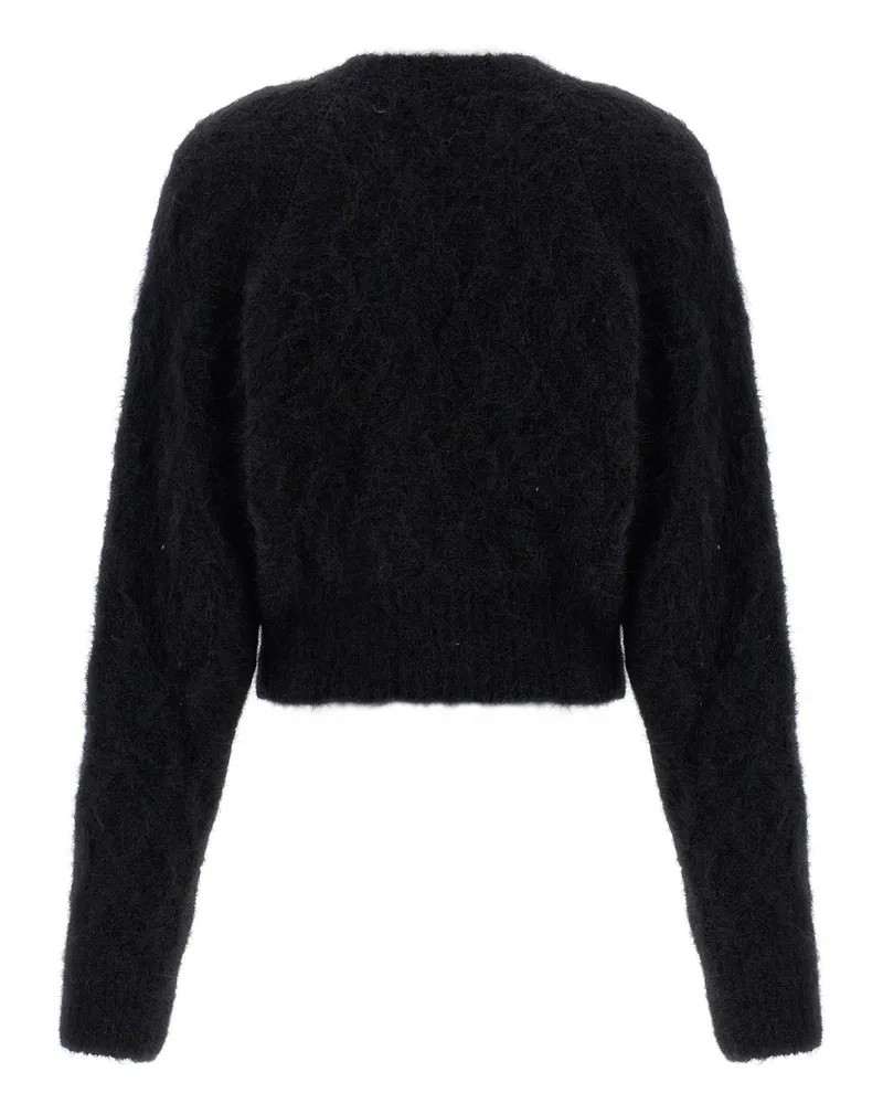 ROTATE Birger Christensen Brushed Wool-Blend Knit Cardigan — Black Black