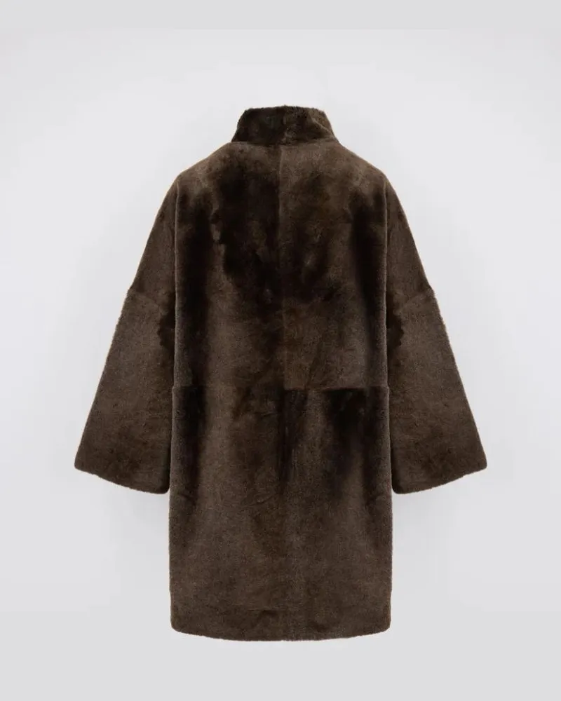 Yves Salomon Coat — Brown Brown
