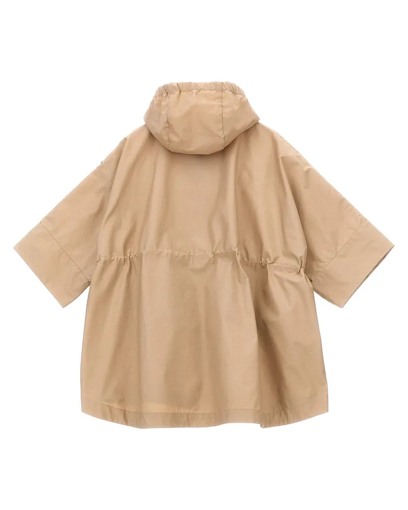Moncler Hooded Water-Repellent Cotton Coat — Beige Beige