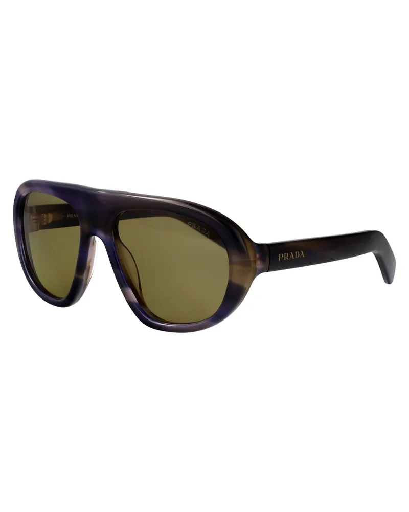 Prada Women's Sunglasses 0pr C05s Striped Lagoon Acetate Brown