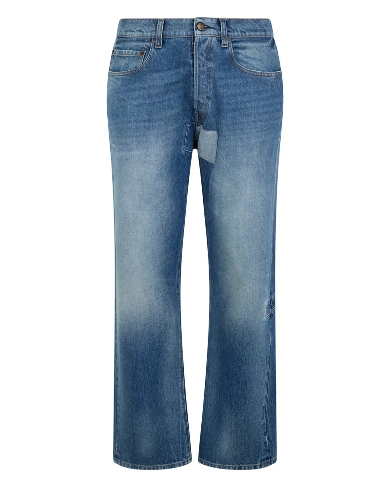 Maison Margiela Straight-Leg Cotton Jeans — Blue 