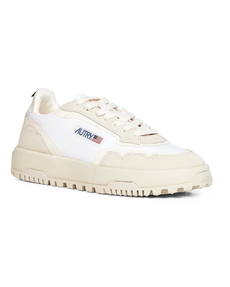 AUTRY Women's White Mesh And Suede Sneakers Nylon Trainers White