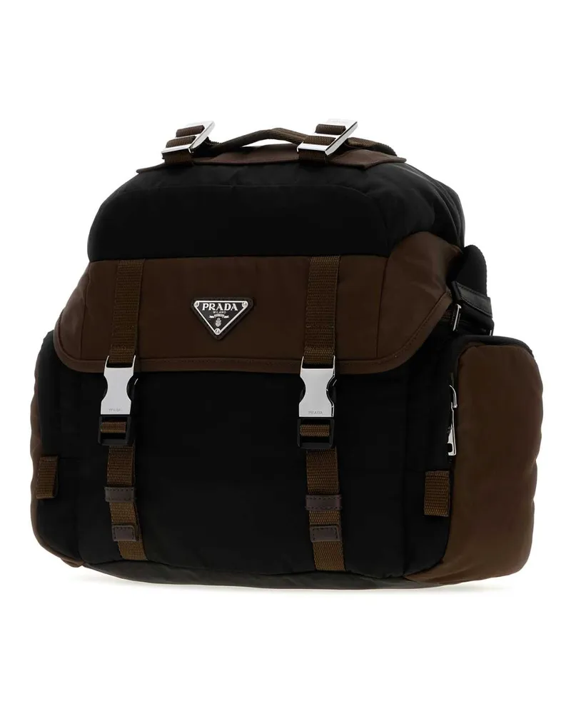 Prada Men's Two-Tone Re-Nylon Crossbody Bag Nero+bruciato 1 Borse A Tracolla Black