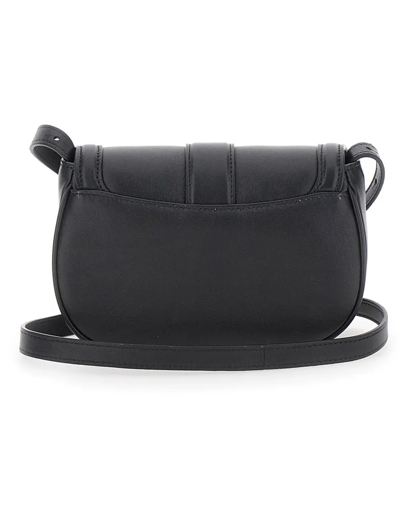Alexander McQueen Women's Black Crossbody Bag With T-Buckle Calf Shoulder Black