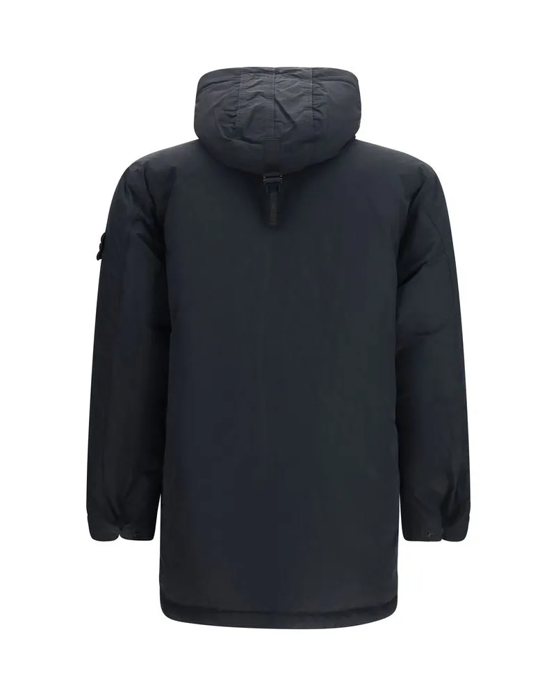 Stone Island Padded Hood Down Jacket — Black Black