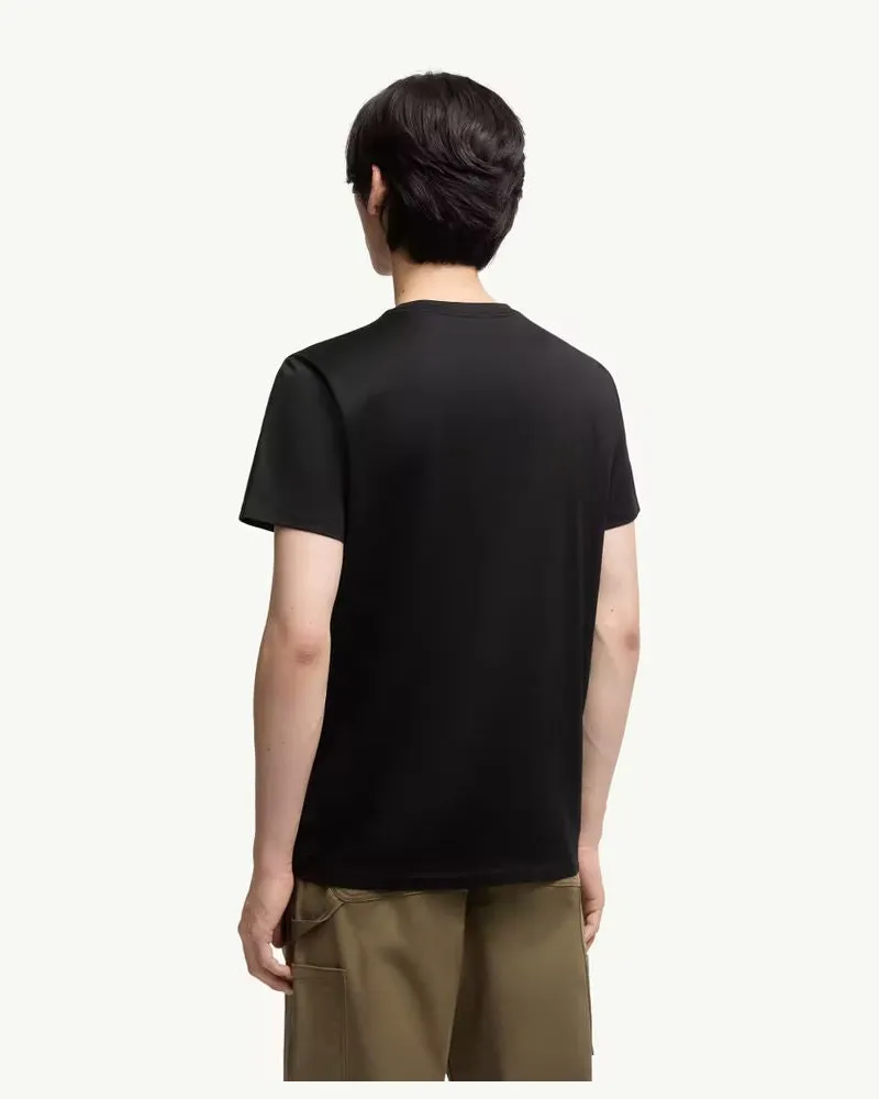 Moncler Logo-Embroidered T-Shirt — Black Black