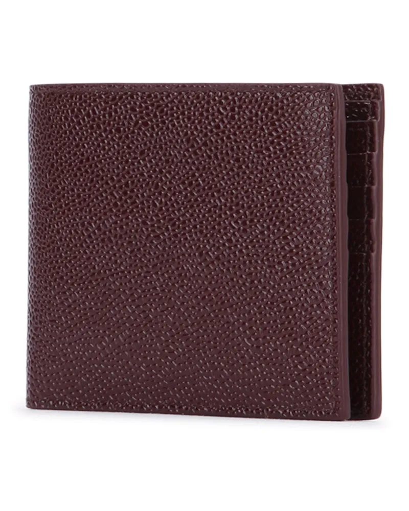 Thom Browne Men's Billfold Pebble Lucido Leather Burgundy Mixed Fibres Portafogli Wallet Burgundy