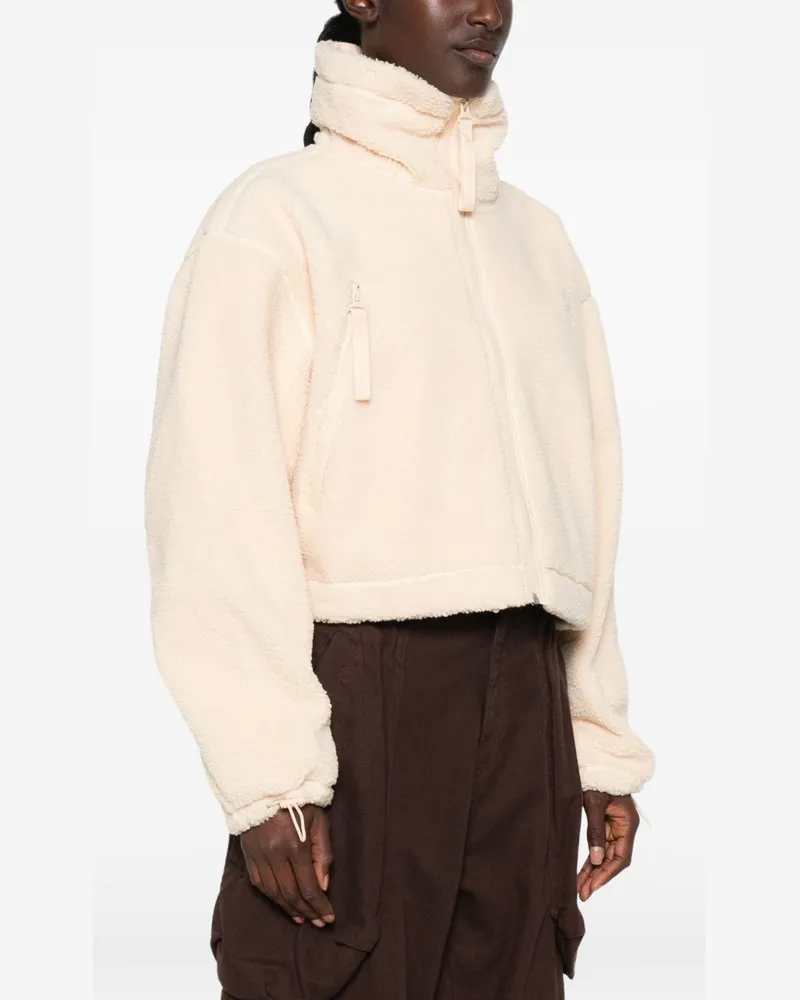 adidas Teddy Texture Zip-Up Sweatshirt — Beige Beige
