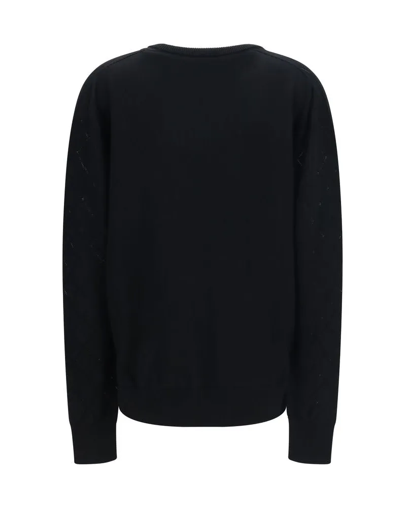 Balmain Women Black Wool Oves Aries Sweatshirt Clothing Black