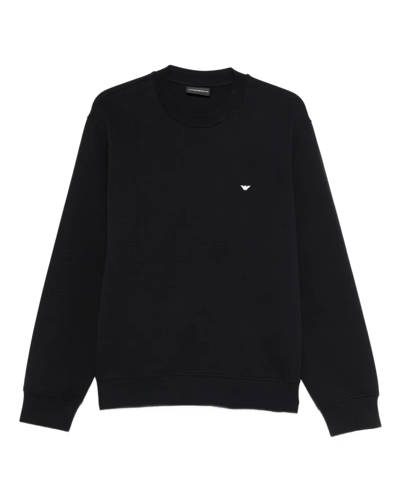 Emporio Armani Logo-Embroidered Sweatshirt — Black Black