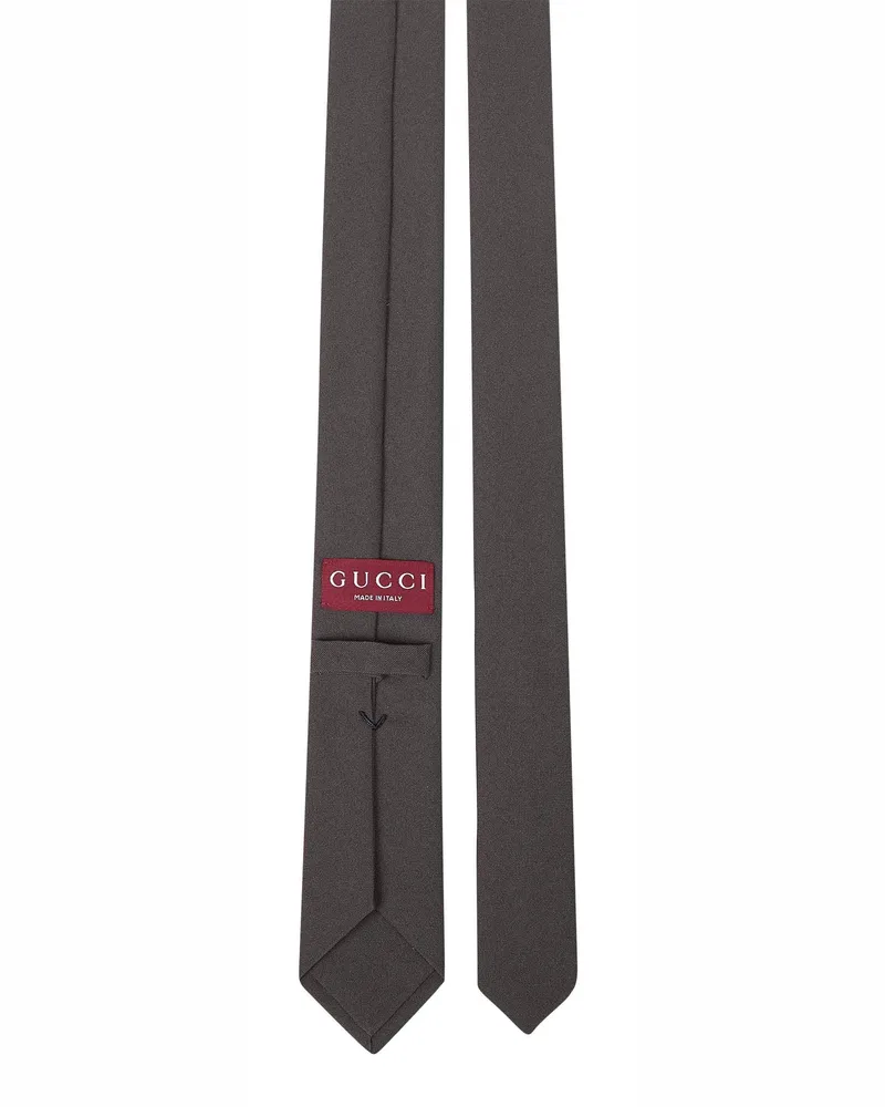 Gucci Men's Brown Crepe-Effect Fabric Slim Tie Polyester Ties & Bow Brown