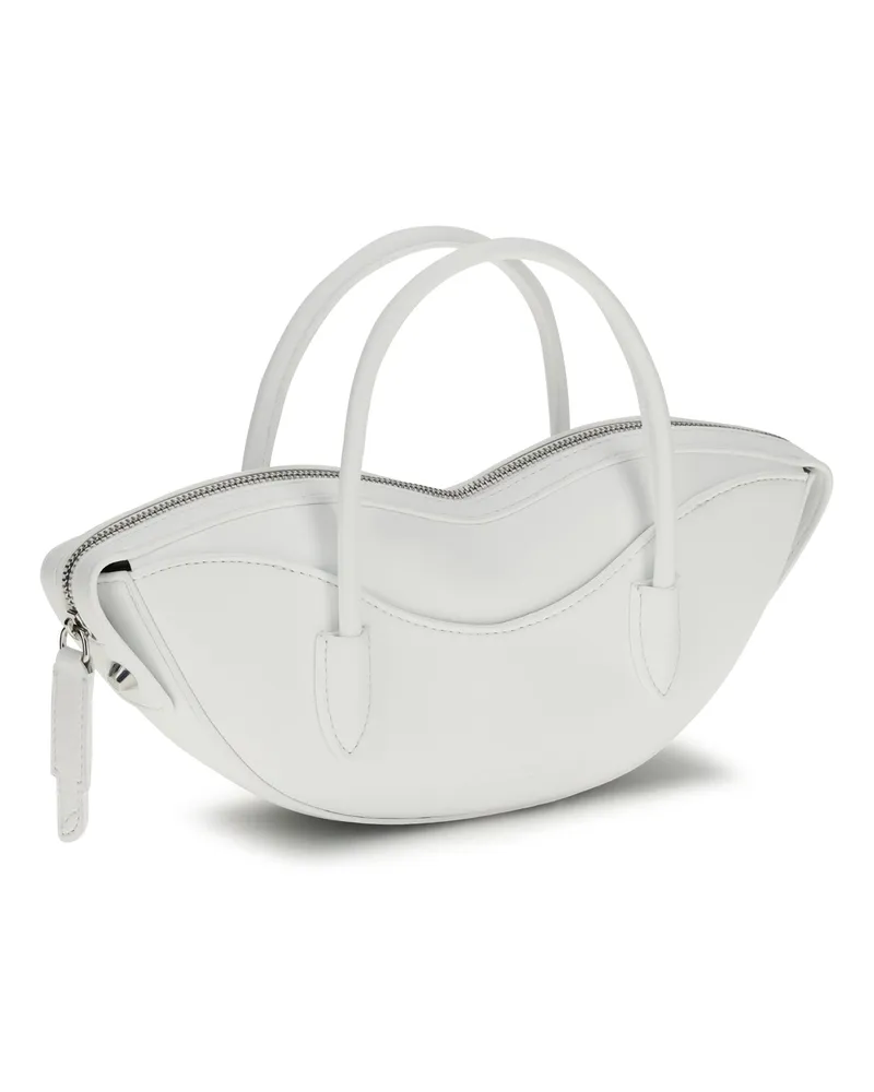 Fiorucci Women's Mini Lips Shoulder Bag White Calf Leather Bos Taurus White