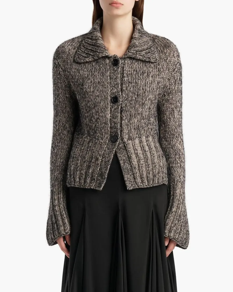 KHAITE H26 Cardigan — Charcoal Charcoal