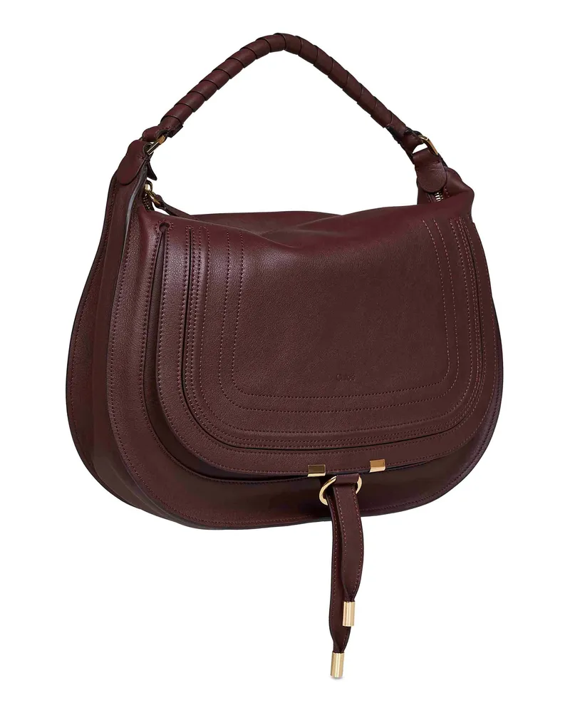 Chloé Women's Shoulder Bag Marcie Bordeaux Calf Leather Burgundy