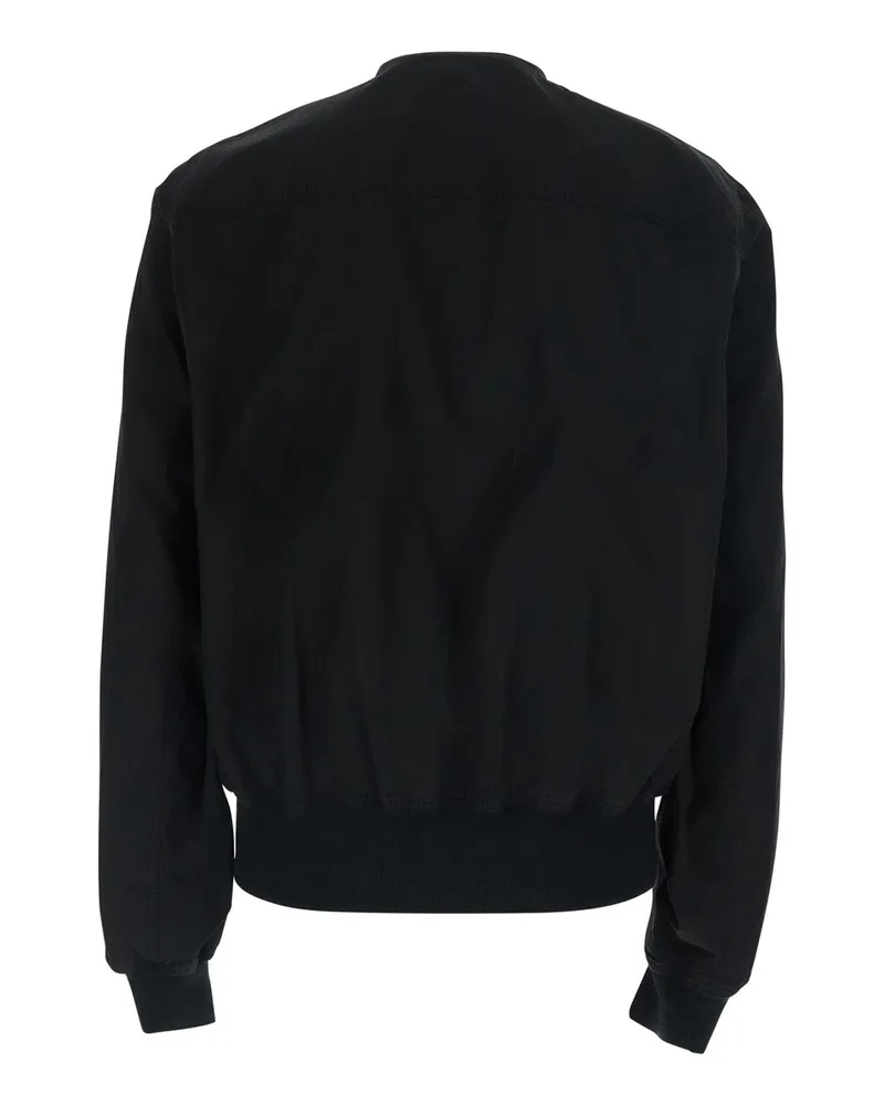 Rick Owens Men's Bomber Jacket Black Cotton Coat Black