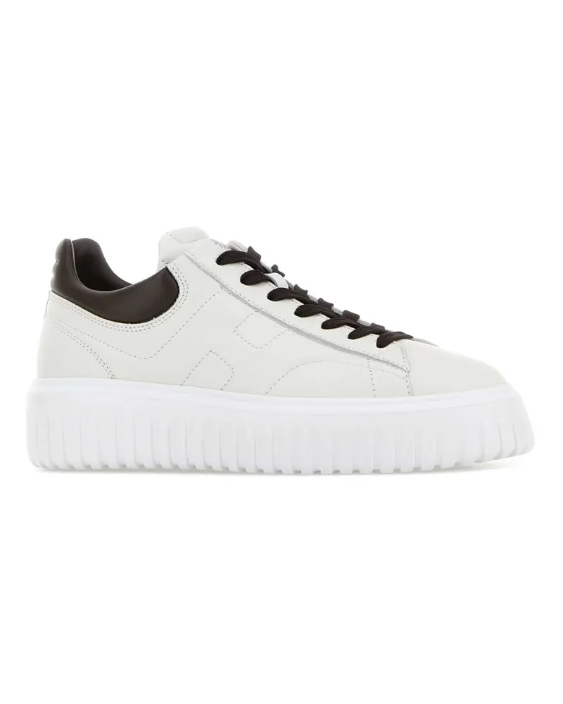 Hogan Women's White Leather H-Stripes Sneakers B001s616 Scarpe Stringate Lace-up Shoes White