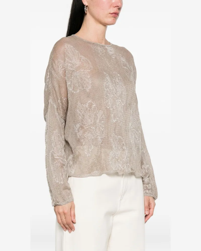 Emporio Armani Embroidered Crewneck Sweater — beige Beige