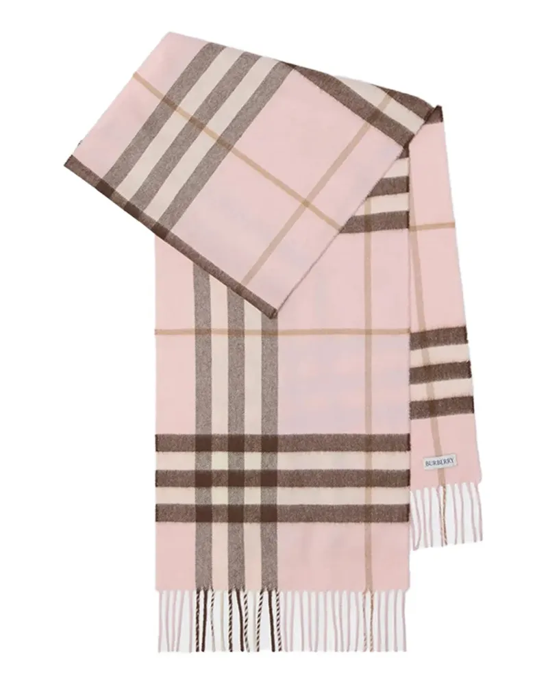 Burberry Check Cashmere Scarf — Pink Pink
