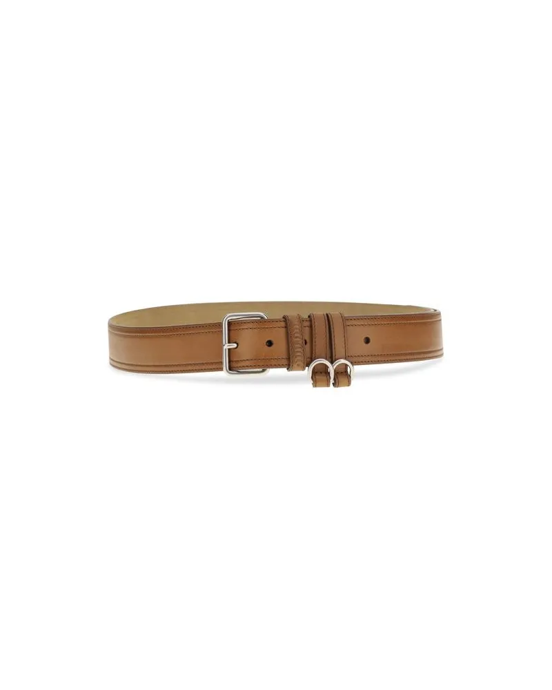 Miu Miu Women's Brown Calf Leather Bos Taurus Regular Belt Brown