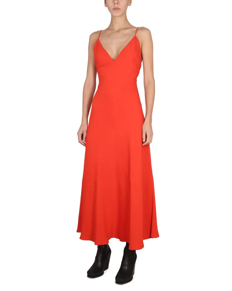 Stella McCartney V-Neck Maxi Dress — Red Red