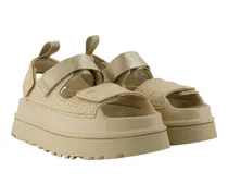 Women's Embossed Croc-Print Sandal Beige Synthetic