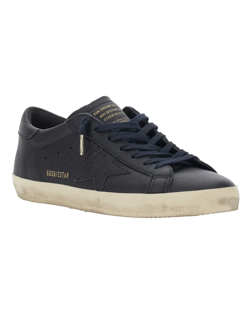 Golden Goose Men's Sneakers Superstar Blue Leather Trainers Navy
