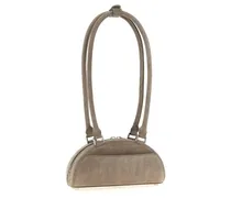 Lamb Leather Half-Moon Shoulder Bag — Gray