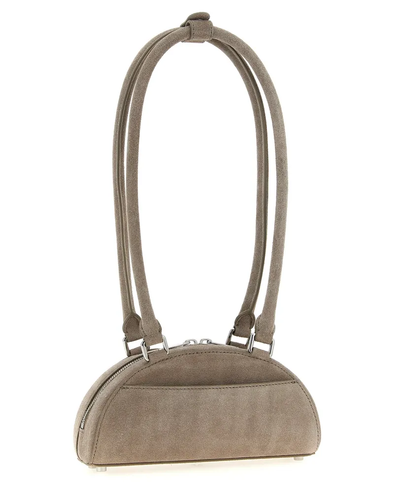 Self-Portrait Women's Gray Lamb Leather Shoulder Bag Gray