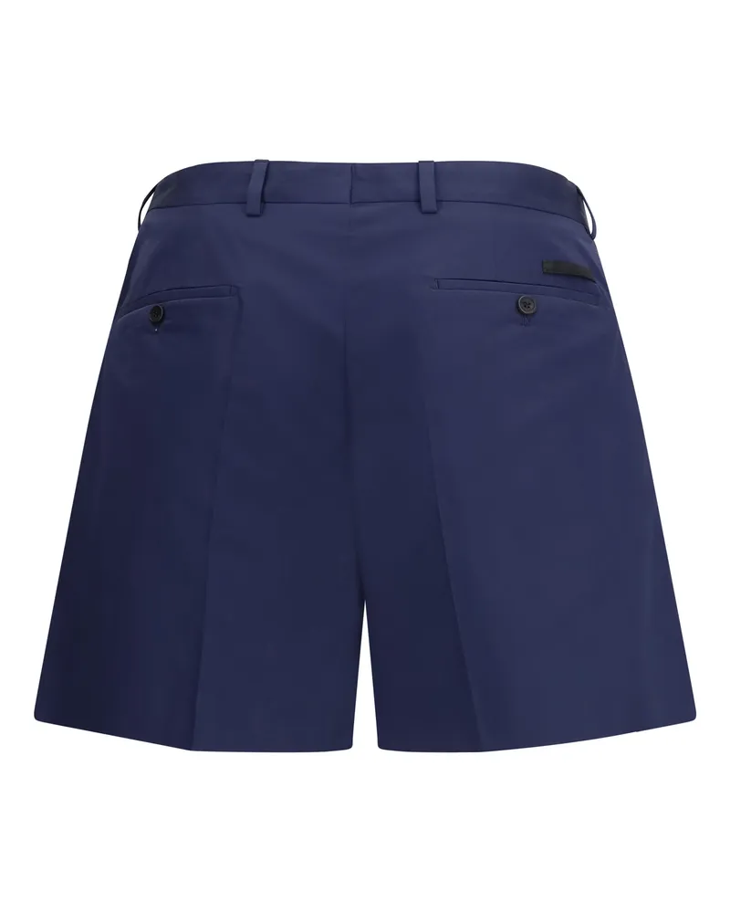 Prada Tailored Cotton Bermuda — Navy Navy