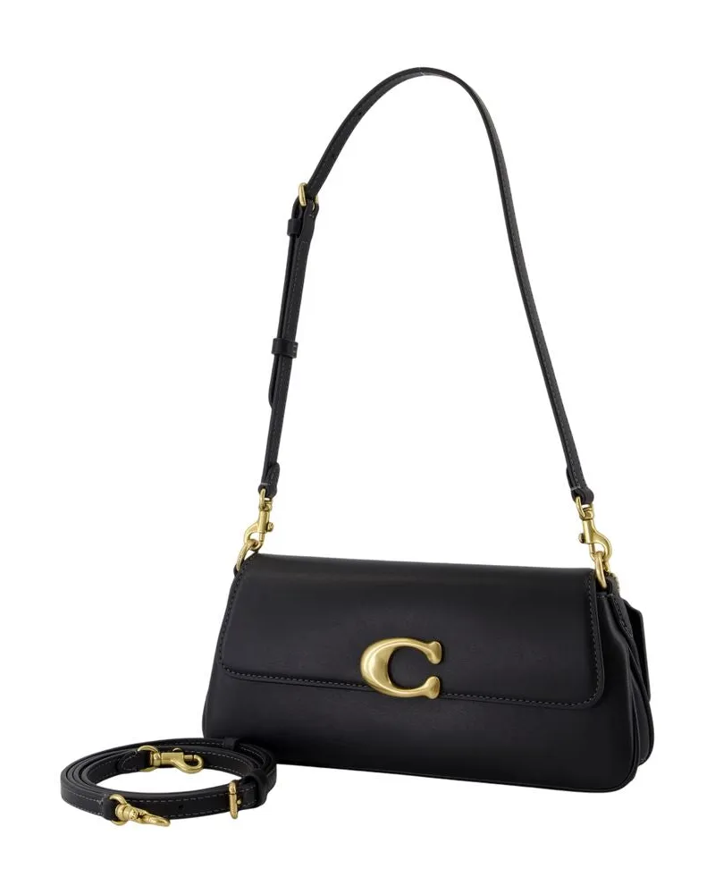 Coach Women's Jet Shoulder Bag -  Leather Black Calfskin Shoulder-Hobo-Bags Black