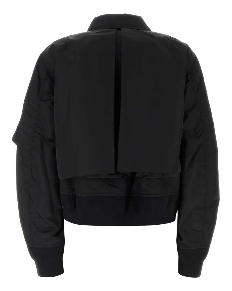 Sacai Women's Black Nylon Bomber Jacket Giubbini Black