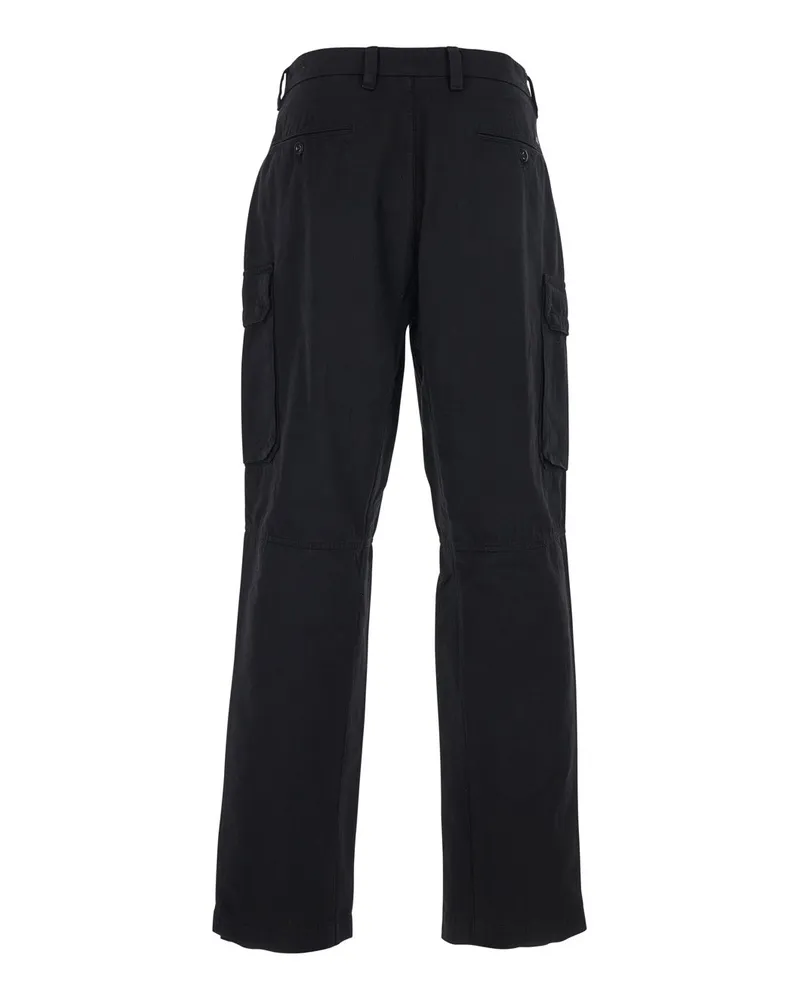 C.P. Company Men's Cargo Pants Black Cotton Trousers Black