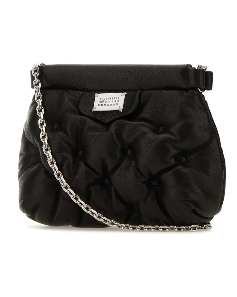 Maison Margiela Women's Black Nappa Leather Baby Glam Slam Classique Crossbody Bag Borse A Tracolla Black