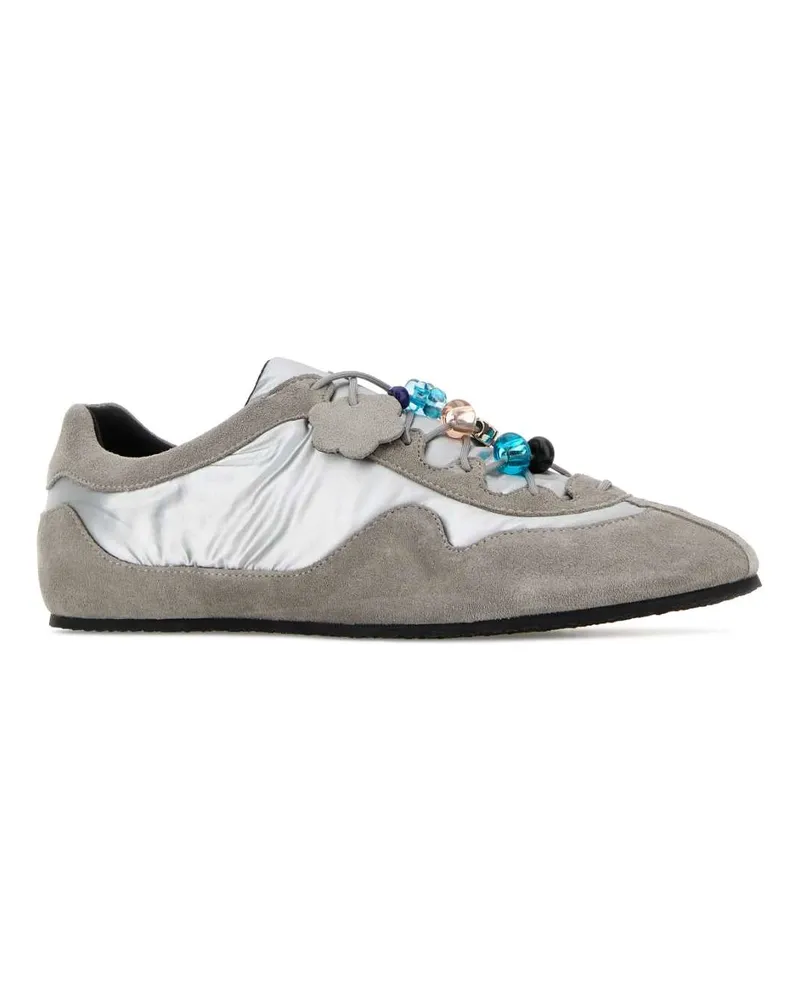 Cecilie Bahnsen Women's Grey Fabric And Suede Blaise Sneakers Lightgreysilver Gray