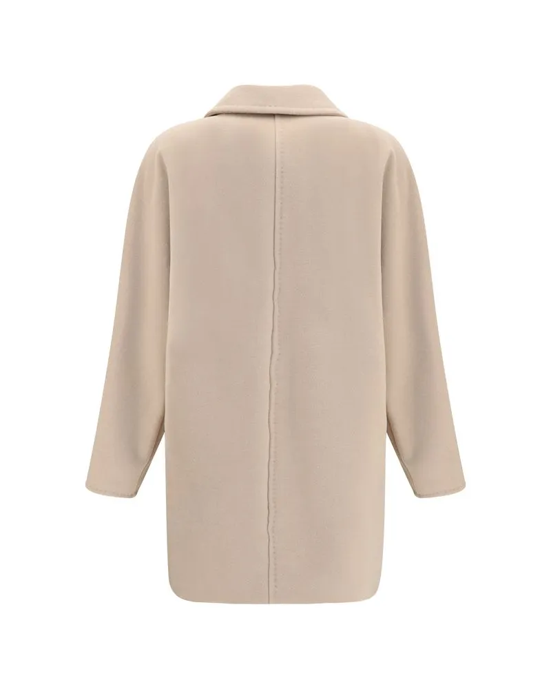 Max Mara Double-Breasted Wool-Cashmere Blazer — Beige Beige