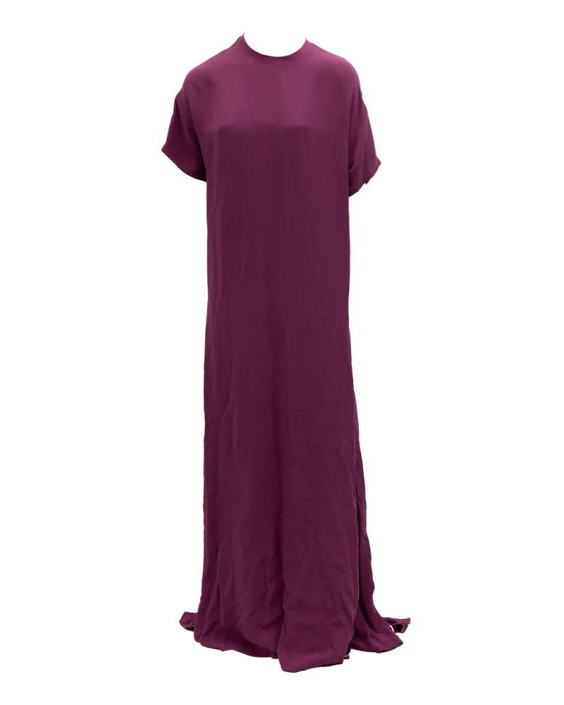 Valentino Garavani Fluid Silk Maxi Dress — Purple Purple