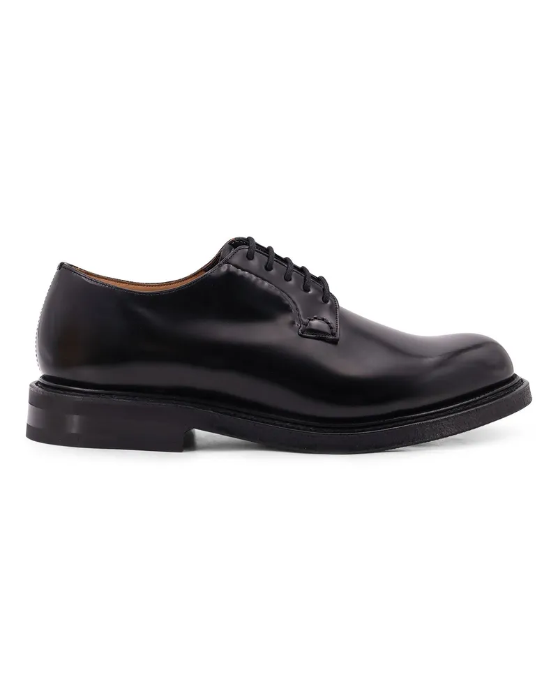 Church's Men's Lace-Up Shoes Shannon Leather Black Flat Black