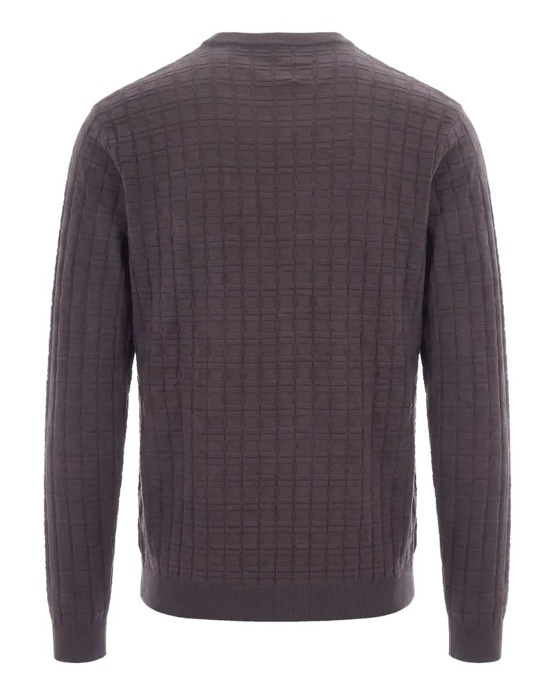Emporio Armani Textured Knit Sweater — Gray Gray