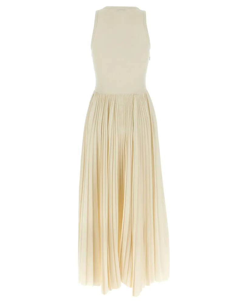 Alexander McQueen Asymmetrical Pleated Dress — Cream Cream