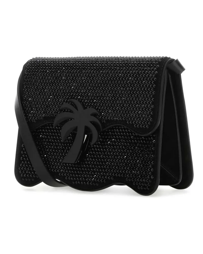 Palm Angels Women's Embellished Suede Palm Beach Crossbody Bag Blacksilv Exterior: Calf Lining: Borse A Tracolla Black