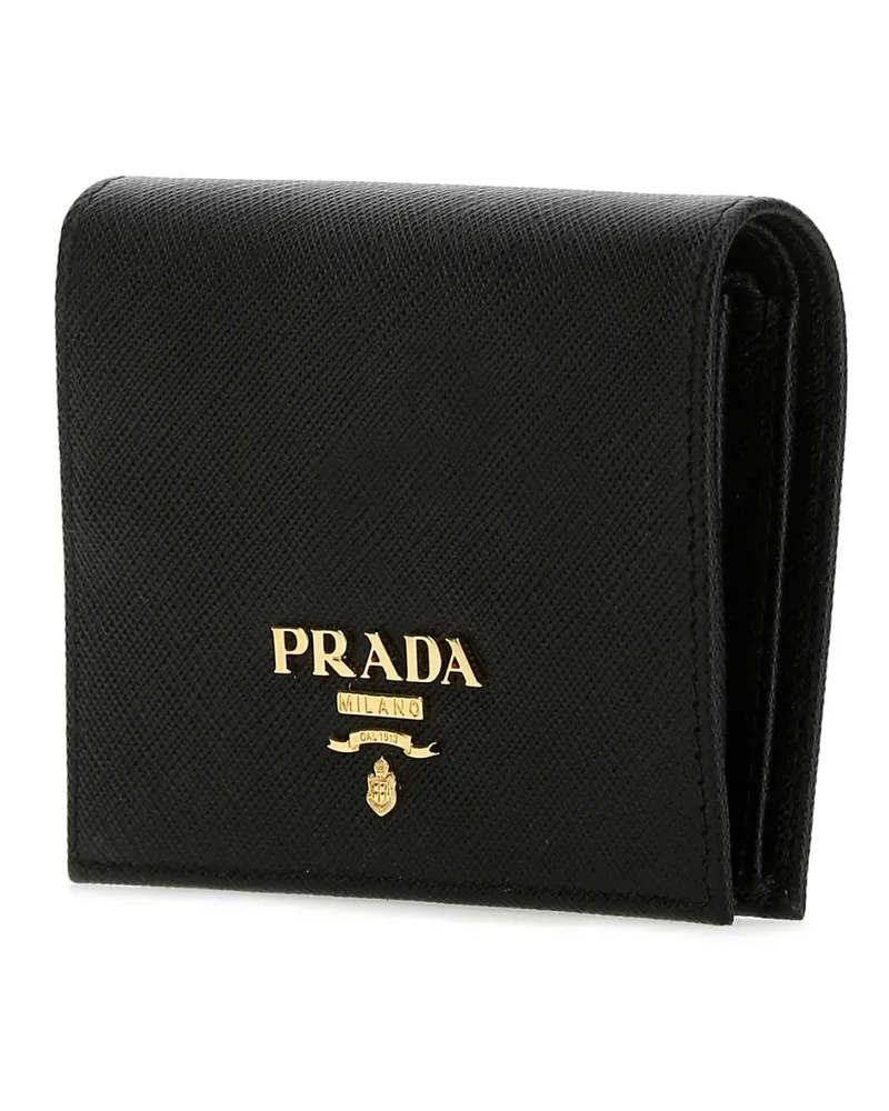 Prada Women's Black Leather Wallet F0002 Vitello Portafogli Black