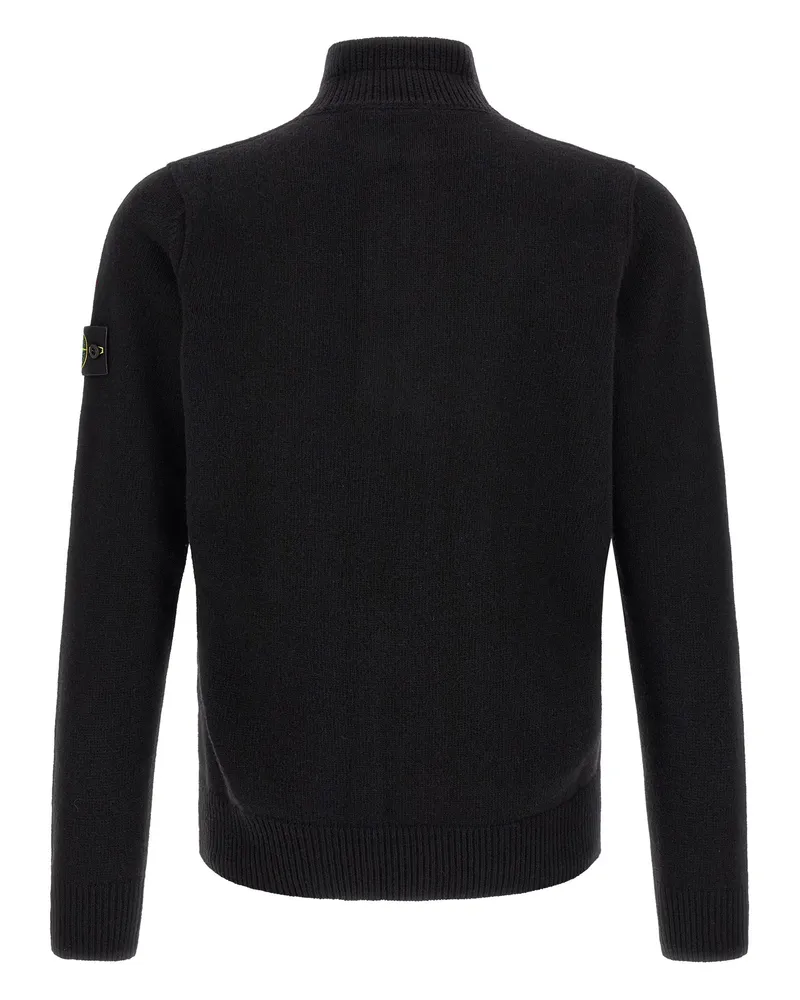 Stone Island Virgin Wool Cardigan — Black Black