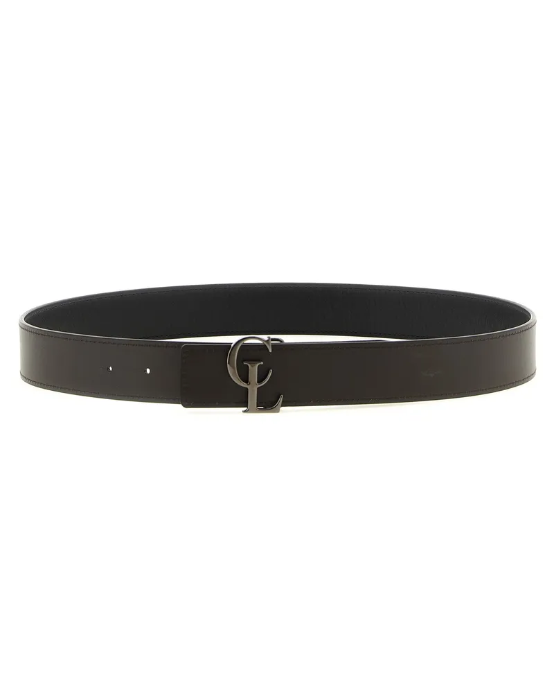 Christian Louboutin CL Reversible Logo Buckle Belt — Black Black