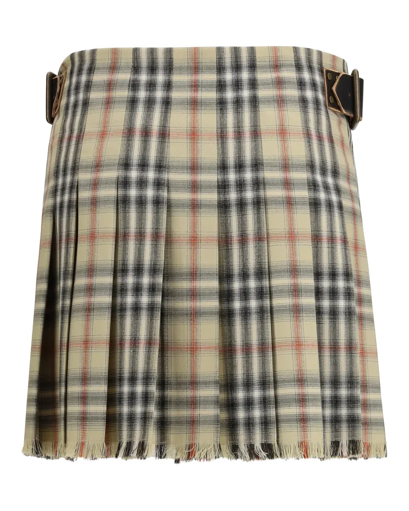 Burberry Women's Check Wool Mini Skirt Sand Ip Ovis Aries Beige