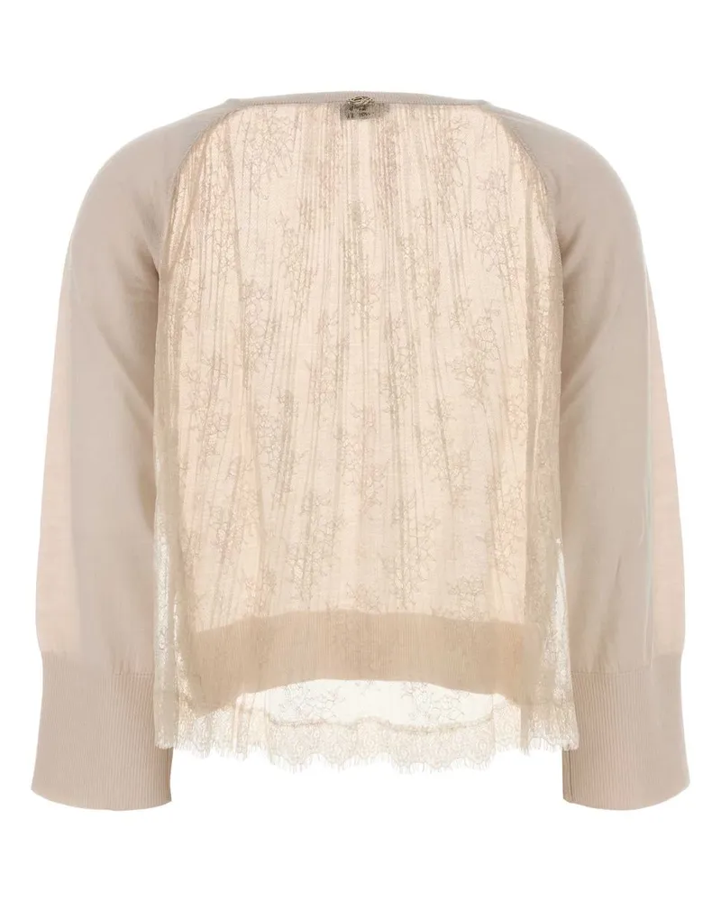 Blumarine Virgin Wool Sweater — Beige Beige