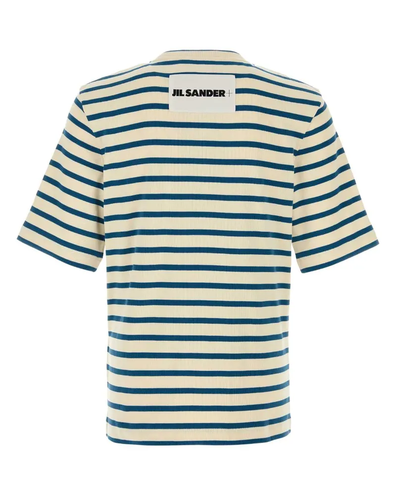 Jil Sander Men's Embroidered Cotton T-Shirt Cornsilk Cotone Cream