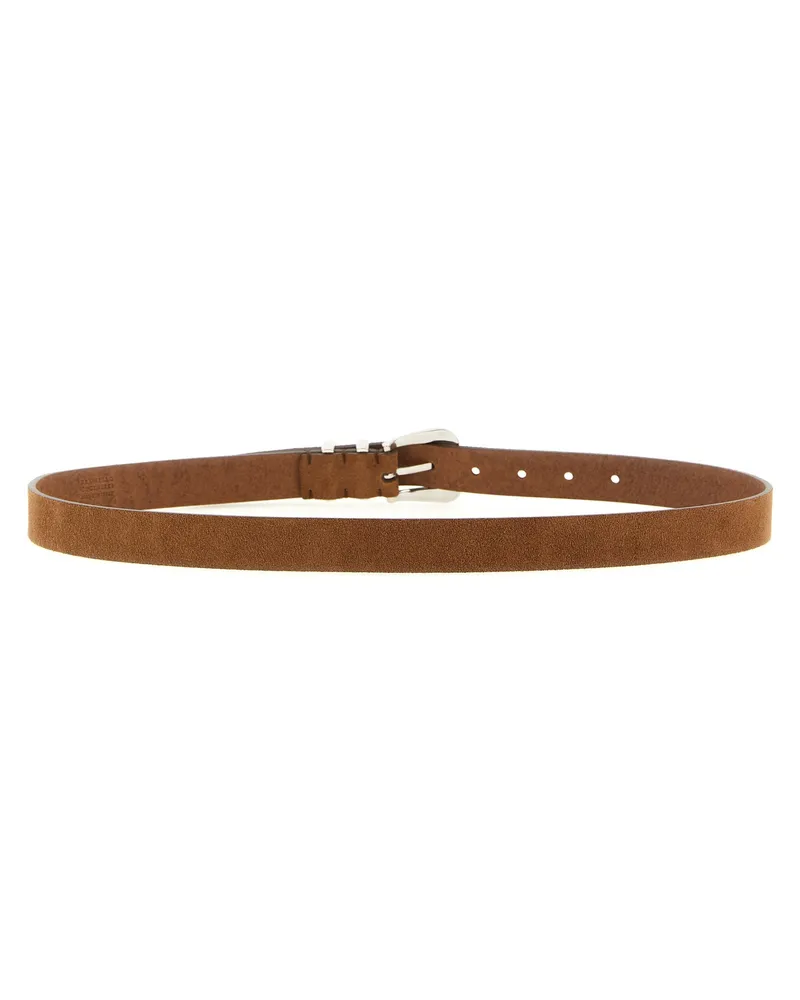 Brunello Cucinelli Men's Brown Calfskin Regular Belt Brown