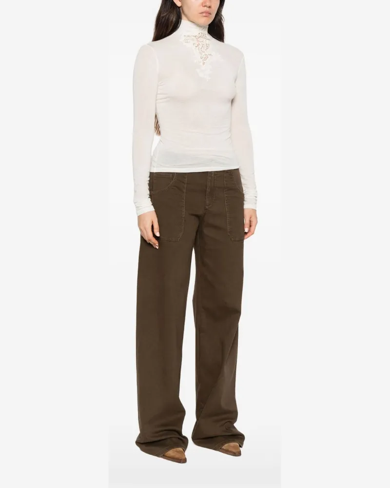Ermanno Scervino Lace Appliqué Sweater — White White